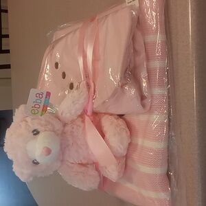 Classic Prep Lilly's pink sweater set & knit stroller blanket includes Teddy